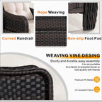 Aluminum Wicker Dining Chair with 3-Line Woven Back& Arms(PAC-012) - Direct Wicker