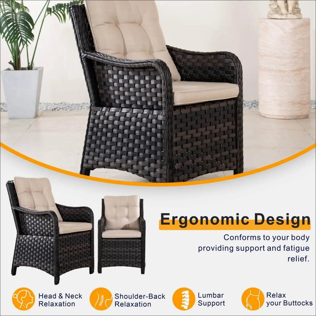 Aluminum Wicker Dining Chair with 3-Line Woven Back& Arms(PAC-012) - Direct Wicker