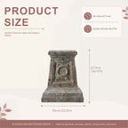 Antique Green & Rust Magnesium Oxide Garden Pedestal Collection (GS-2616/17/18-GR-QZYY) - Direct Wicker