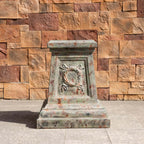Antique Green & Rust Magnesium Oxide Garden Pedestal Collection (GS-2616/17/18-GR-QZYY) - Direct Wicker