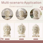 Antique Weathered Buddha Head Magnesium Oxide Sculpture (GS-2615-BR-QZYY) - Direct Wicker