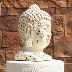 Antique Weathered Buddha Head Magnesium Oxide Sculpture (GS-2615-BR-QZYY) - Direct Wicker