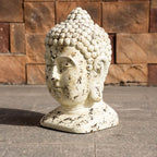 Antique Weathered Buddha Head Magnesium Oxide Sculpture (GS-2615-BR-QZYY) - Direct Wicker