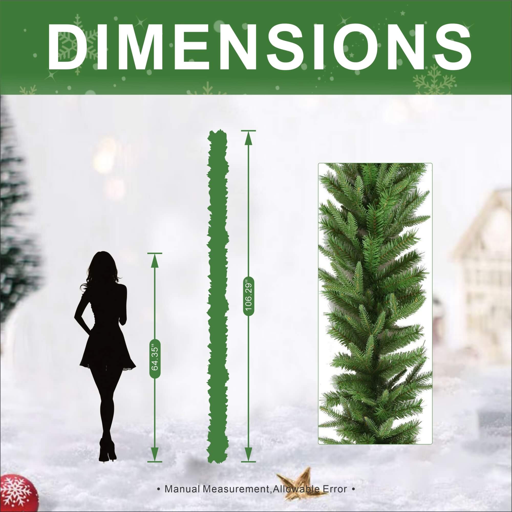Artificial Christmas Garland Collection – 106.3" (PJG - 2511 / PJG - 2513) - Direct Wicker