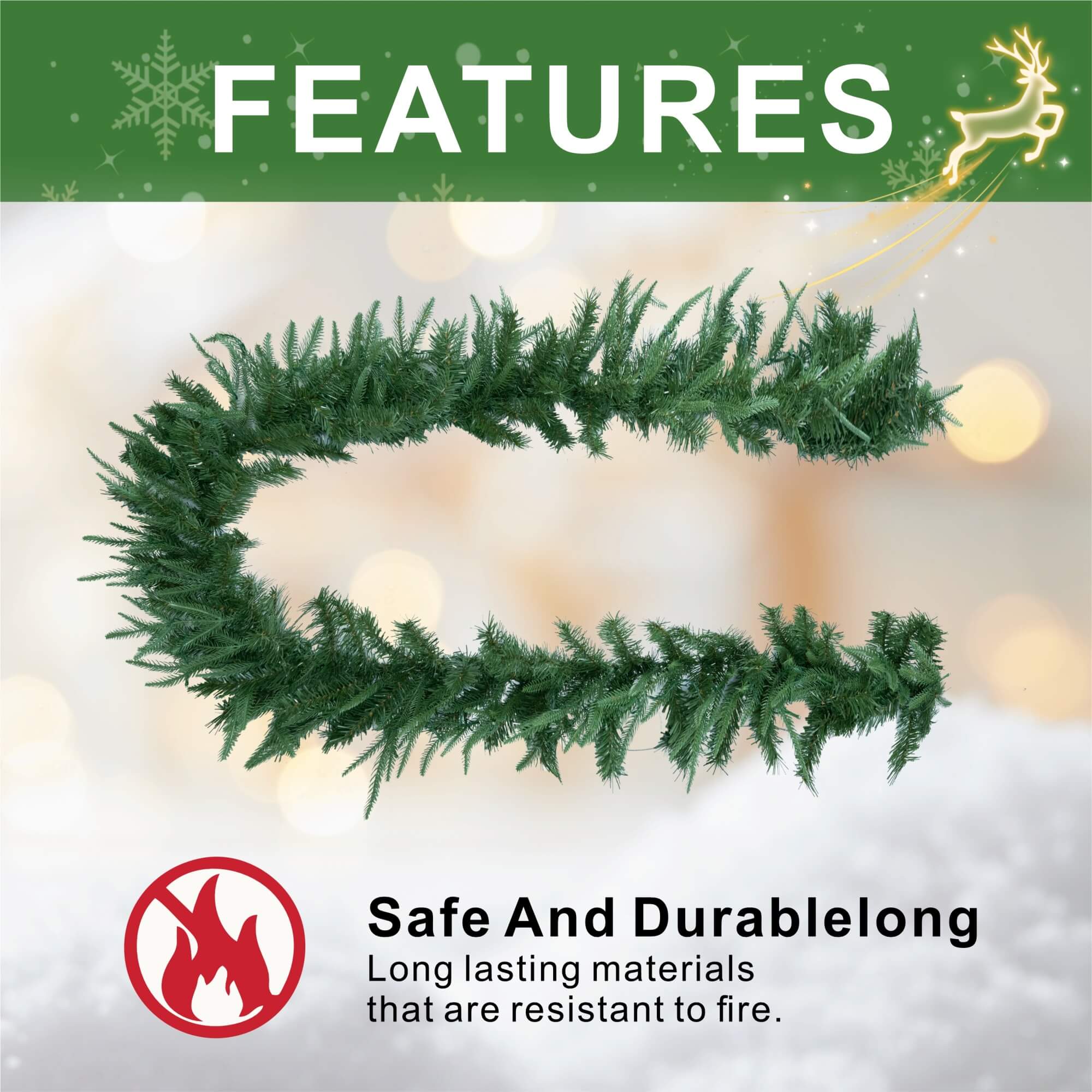 Artificial Christmas Garland Collection – 106.3" (PJG - 2511 / PJG - 2513) - Direct Wicker