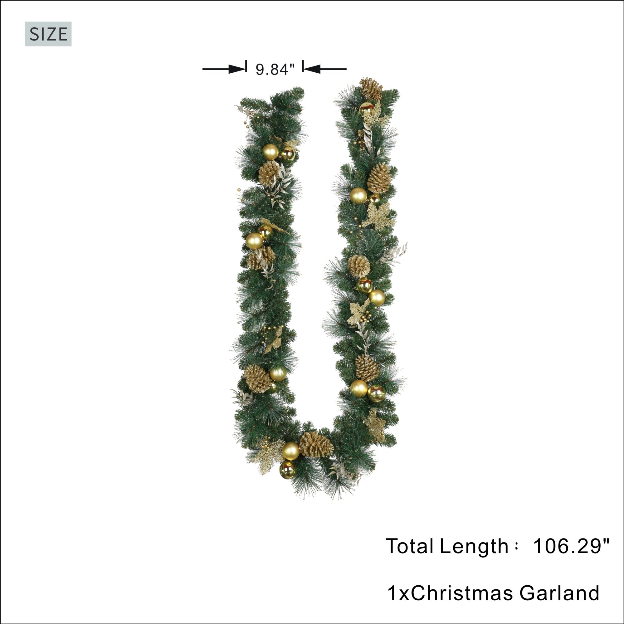 Artificial Christmas Garland Collection – 106.3" (PJG - 2511 / PJG - 2513) - Direct Wicker