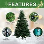 Artificial Christmas Tree – 6FT / 7FT Classic Green Holiday Decoration（PJT - 2503） - Direct Wicker