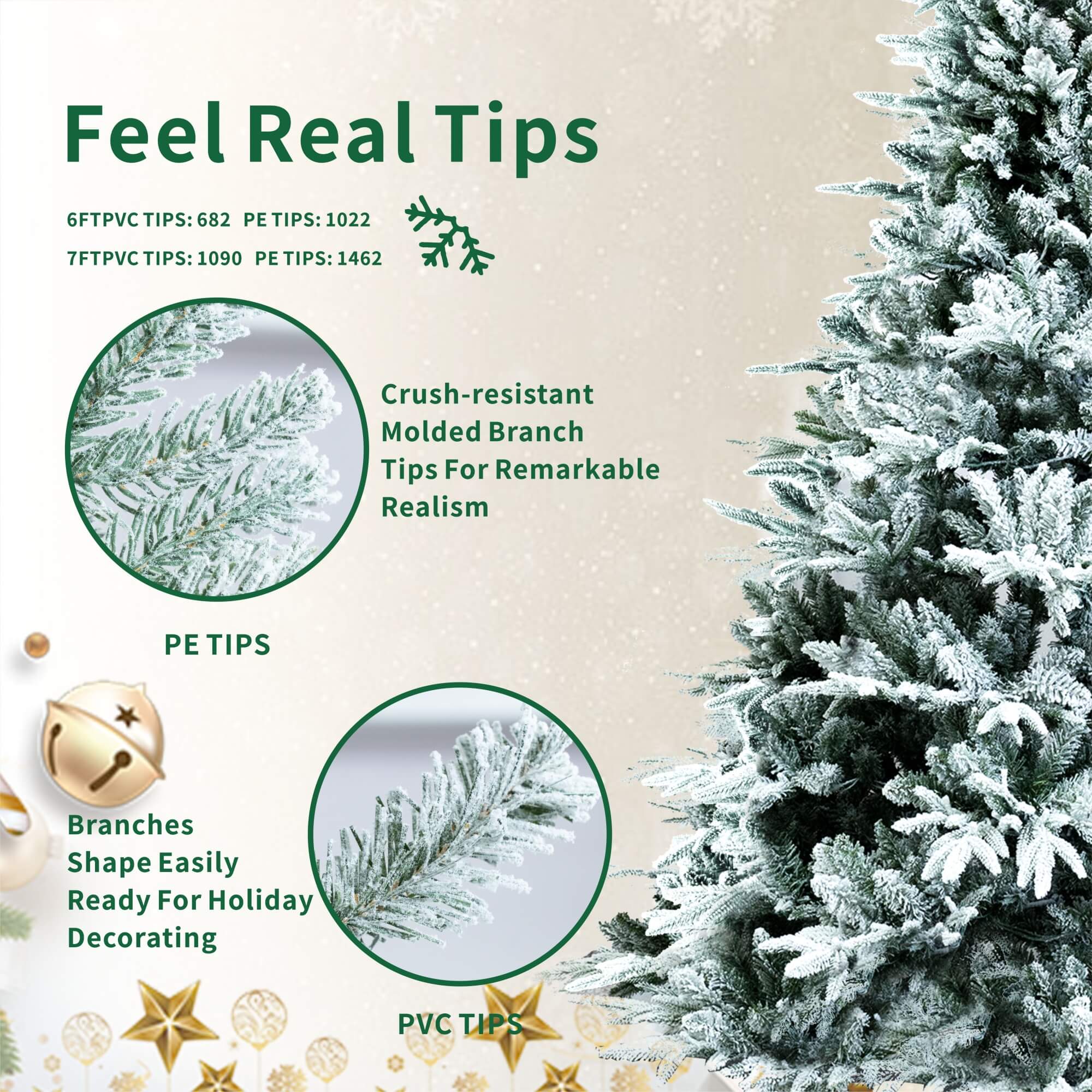 Artificial Christmas Tree – 6FT / 7FT Classic Green Holiday Decoration（PJT - 2506） - Direct Wicker