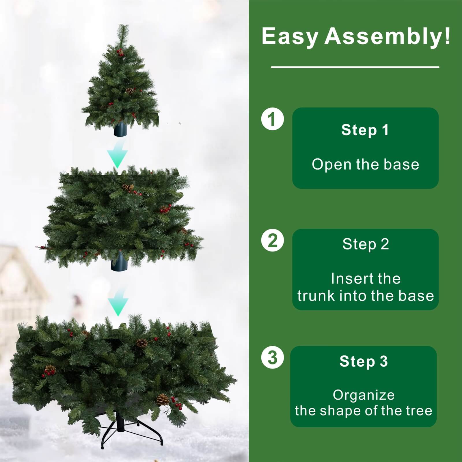 Artificial Christmas Tree – Classic Green Holiday Decoration（PJT - 2502） - Direct Wicker