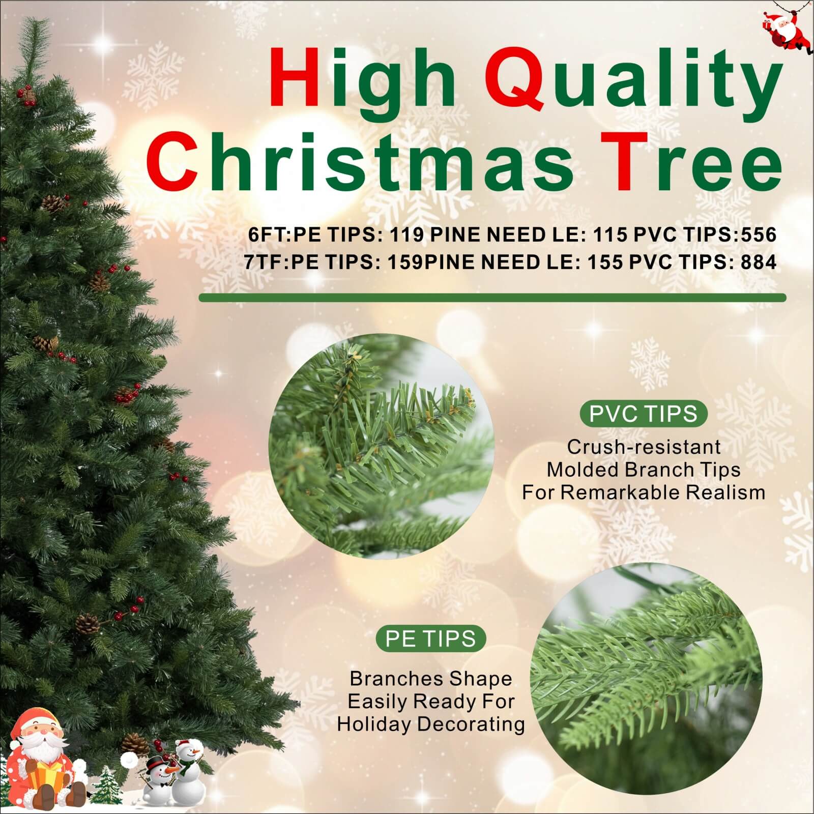 Artificial Christmas Tree – Classic Green Holiday Decoration（PJT - 2502） - Direct Wicker