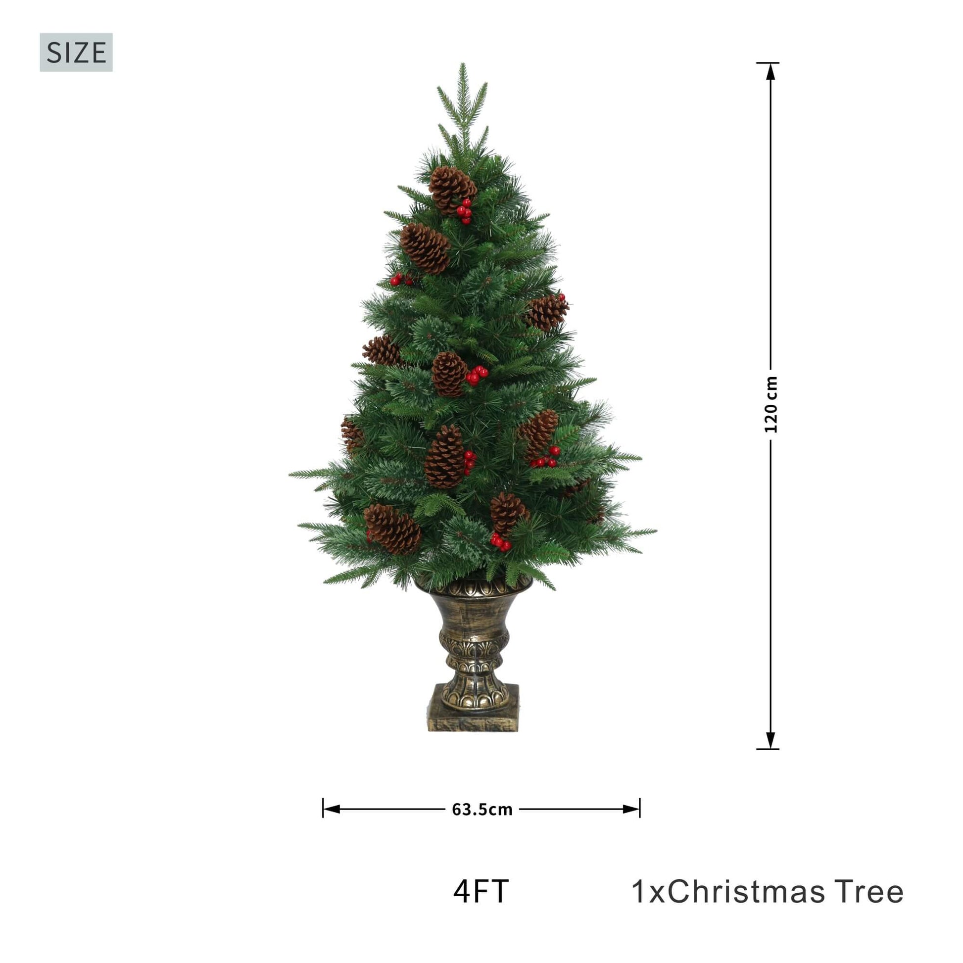 Artificial Christmas Tree with Classic Full Branch Design – 4FT (PJT - 2509) - Direct Wicker
