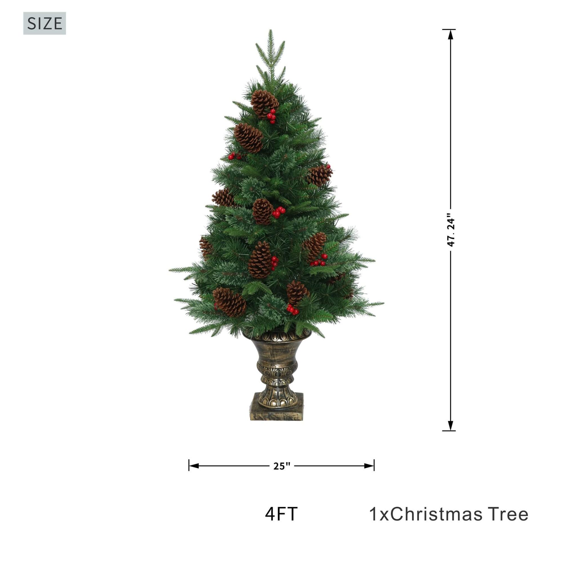 Artificial Christmas Tree with Classic Full Branch Design – 4FT (PJT - 2509) - Direct Wicker