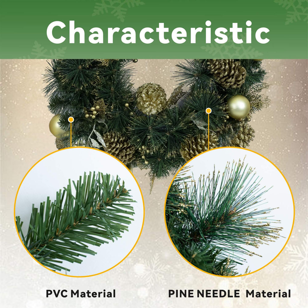 Artificial Christmas Wreath Collection - 23.62"(PJW-2510 / PJW-2512) - Direct Wicker