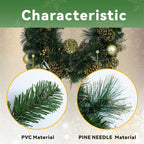 Artificial Christmas Wreath Collection - 23.62"(PJW-2510 / PJW-2512) - Direct Wicker