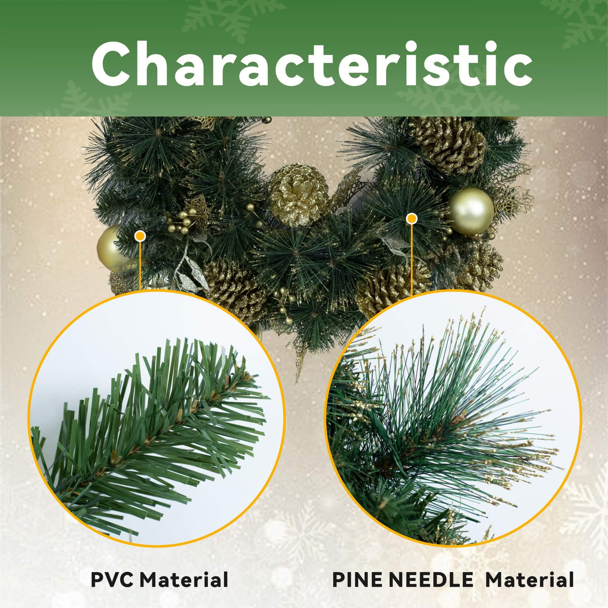 Artificial Christmas Wreath Collection - 23.62"(PJW-2510 / PJW-2512) - Direct Wicker