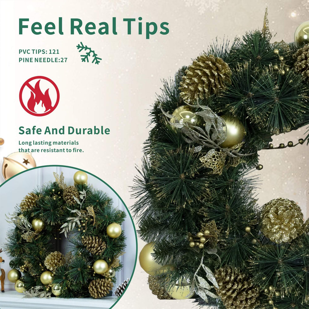 Artificial Christmas Wreath Collection - 23.62"(PJW-2510 / PJW-2512) - Direct Wicker