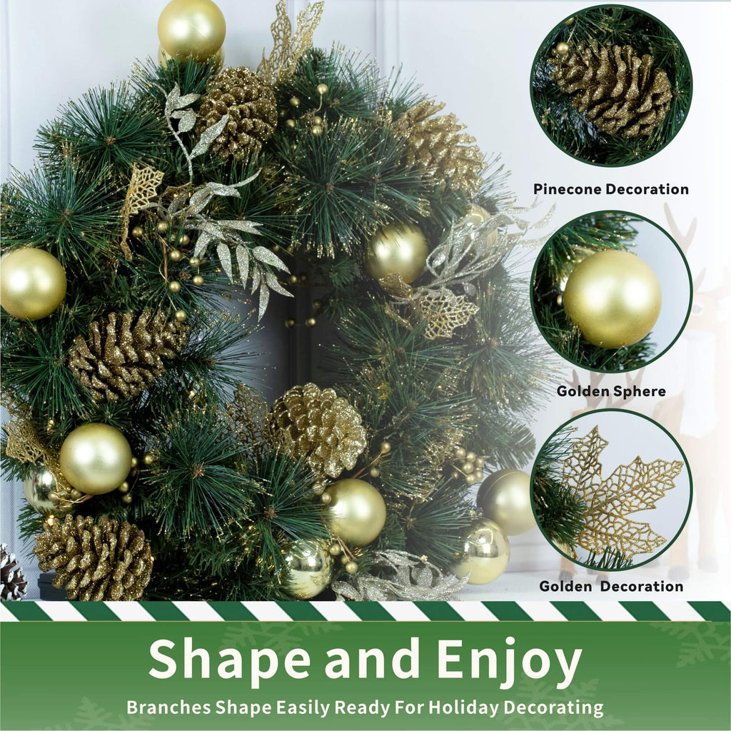 Artificial Christmas Wreath Collection - 23.62"(PJW-2510 / PJW-2512) - Direct Wicker