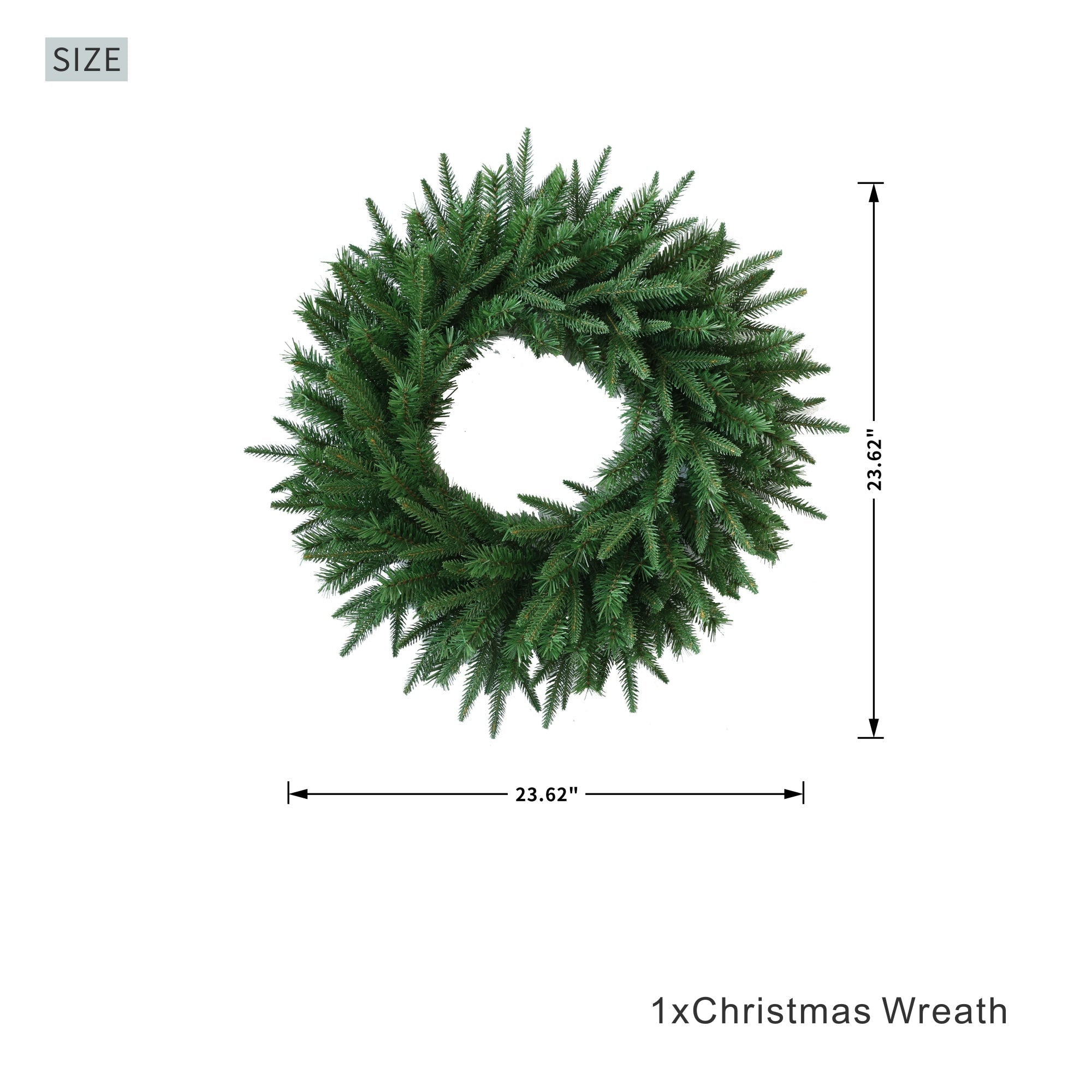 Artificial Christmas Wreath Collection - 23.62"(PJW-2510 / PJW-2512) - Direct Wicker