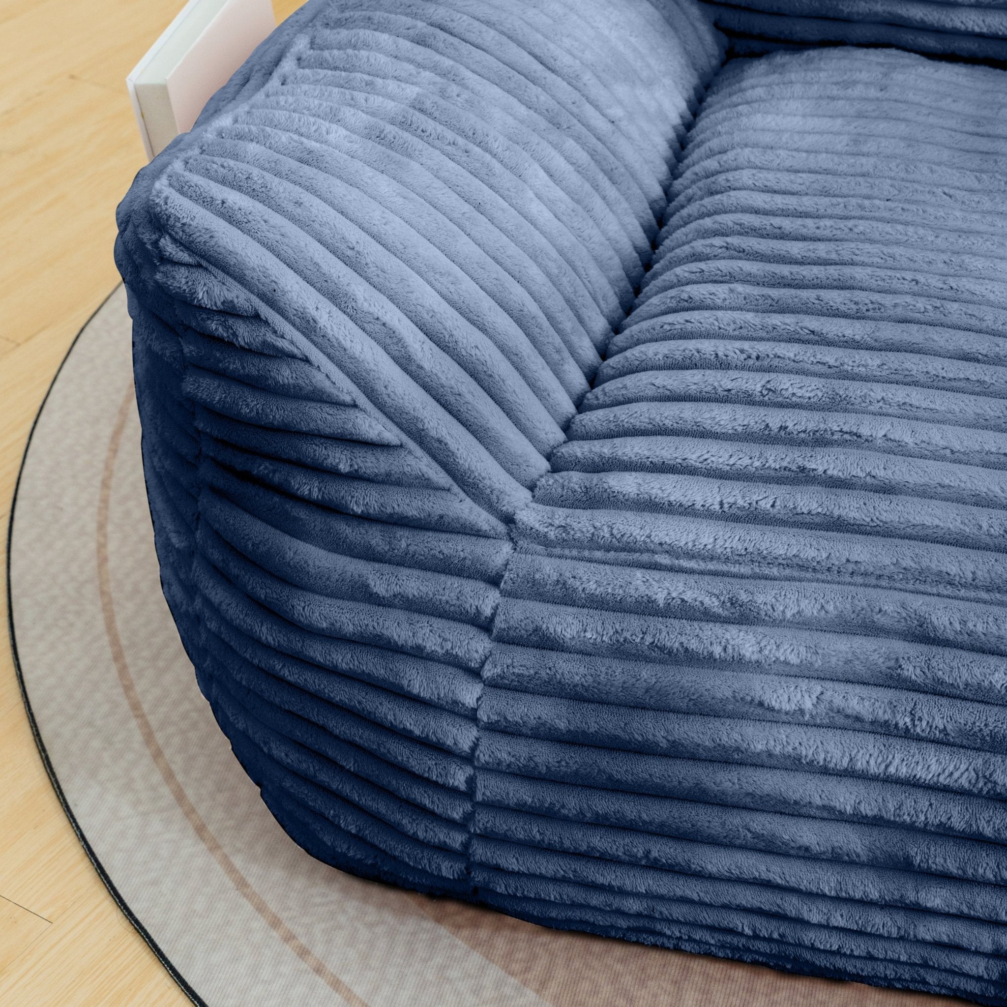 Bean Bag Chair for Adults with Armrests - Oversized Comfy Beige Beanbag (W2510P237807) - Direct Wicker