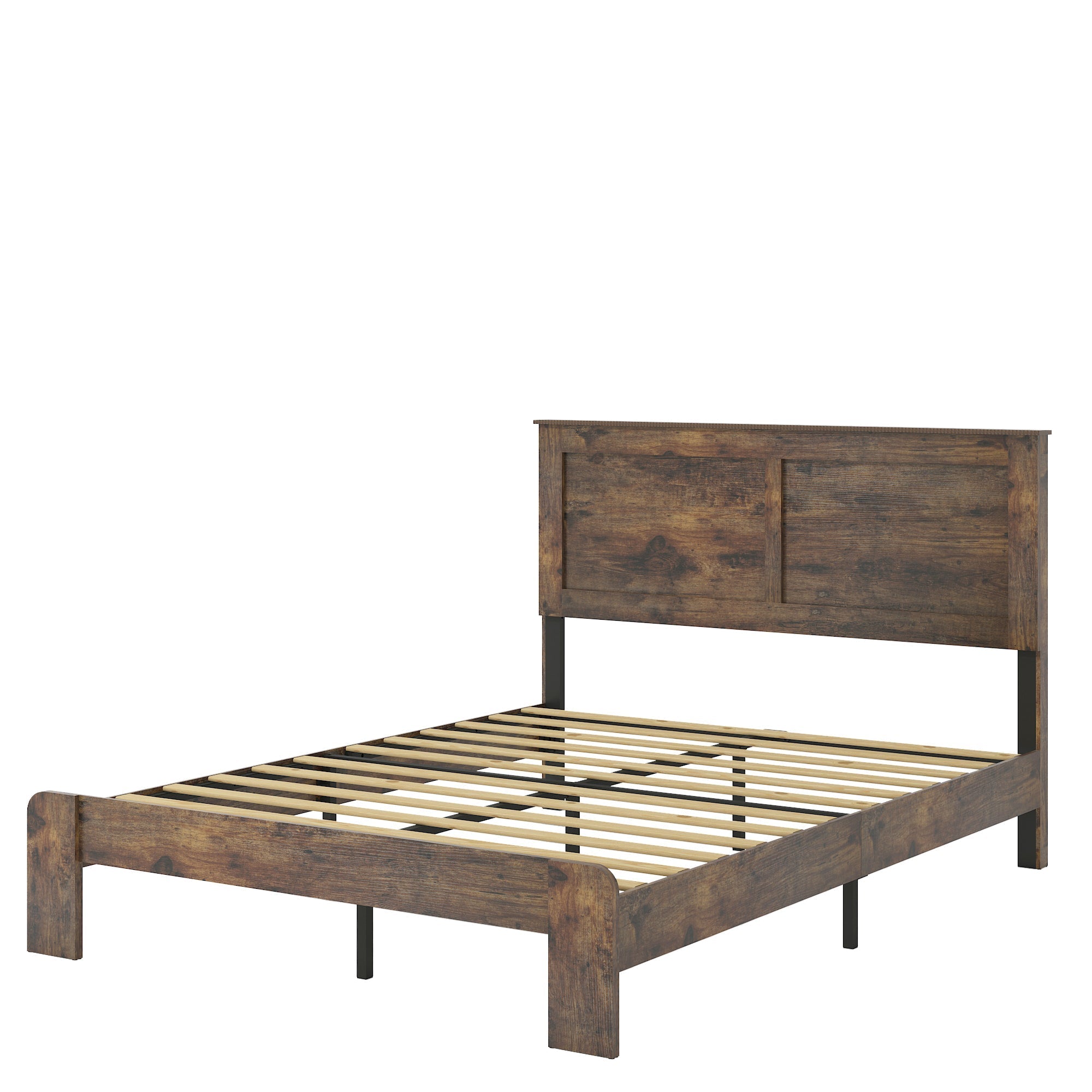 Bed Frame Queen Size, Wood Platform Bed Frame , Noise Free (W636133433) - Direct Wicker