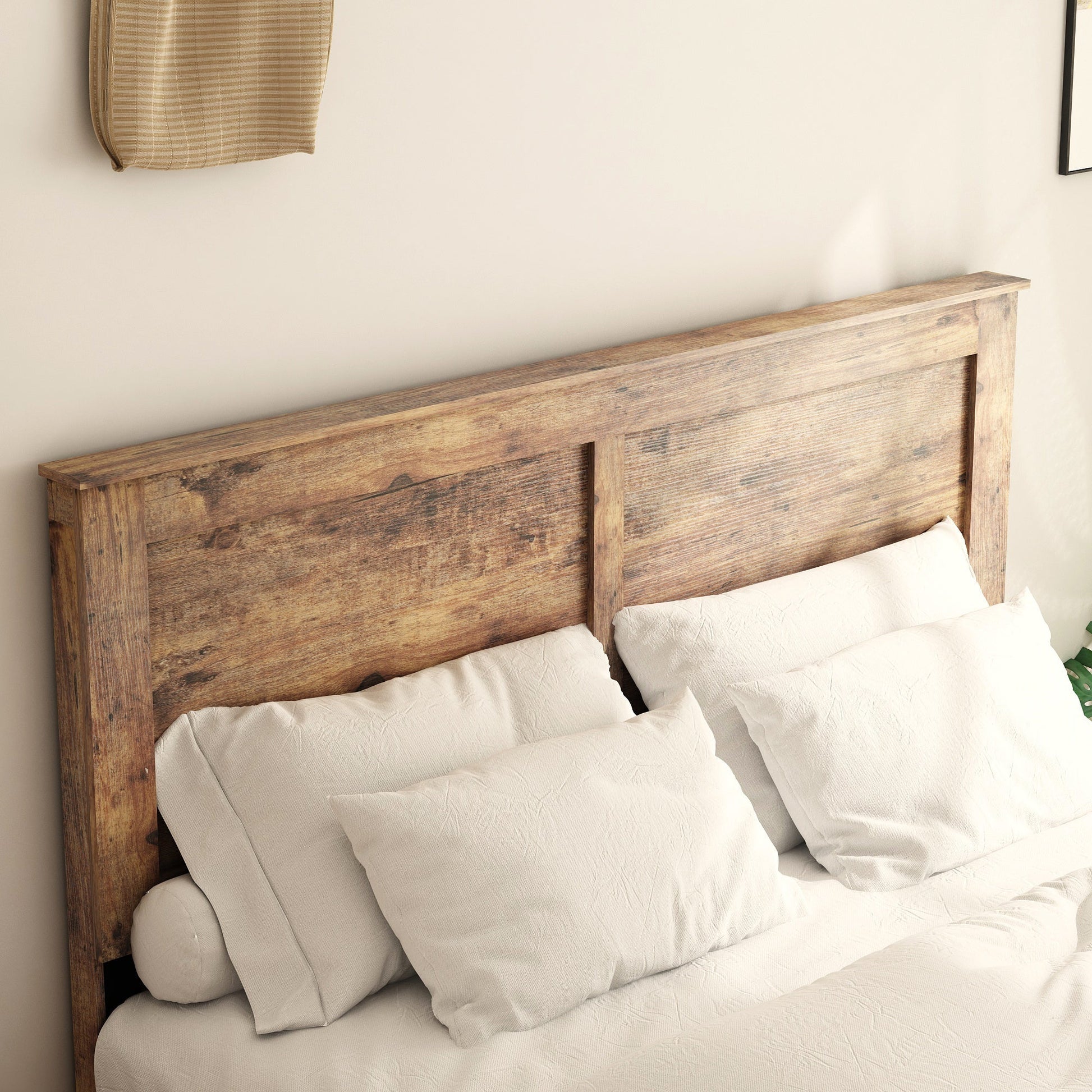 Bed Frame Queen Size, Wood Platform Bed Frame , Noise Free (W636133433) - Direct Wicker