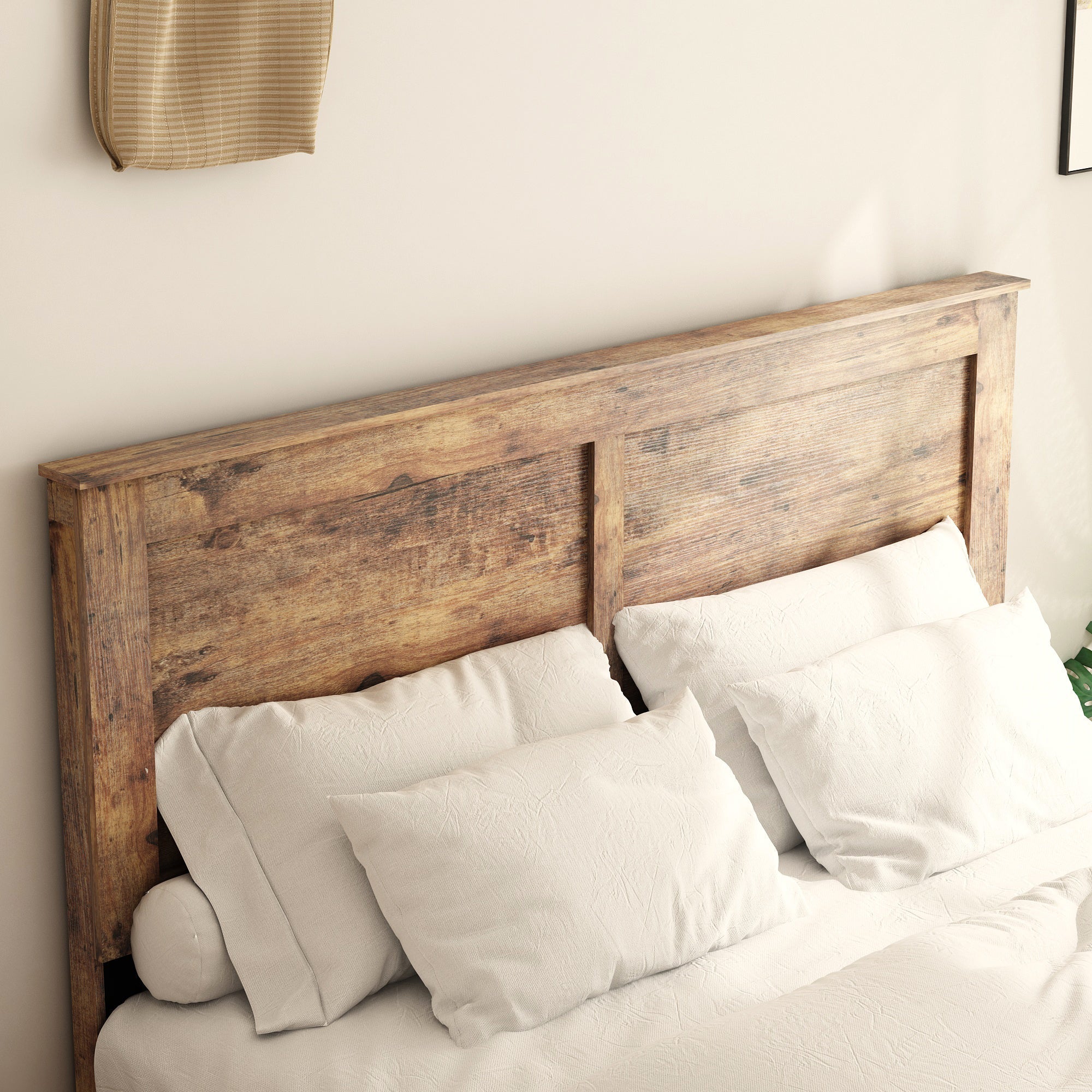 Bed Frame Queen Size, Wood Platform Bed Frame , Noise Free (W636133433) - Direct Wicker