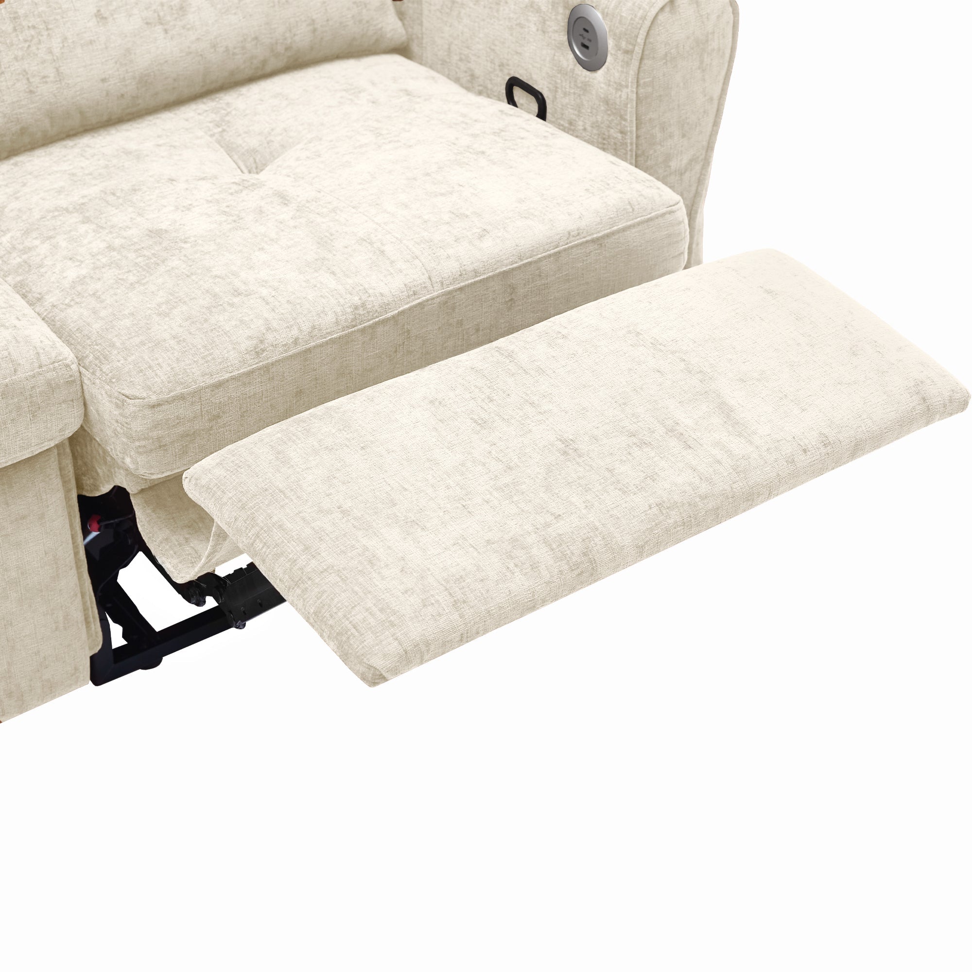 Beige 2 - in - 1 82' Three - seater Sofa with Pull - out Bed and Reversible Recliner (N719S002010A) - Direct Wicker