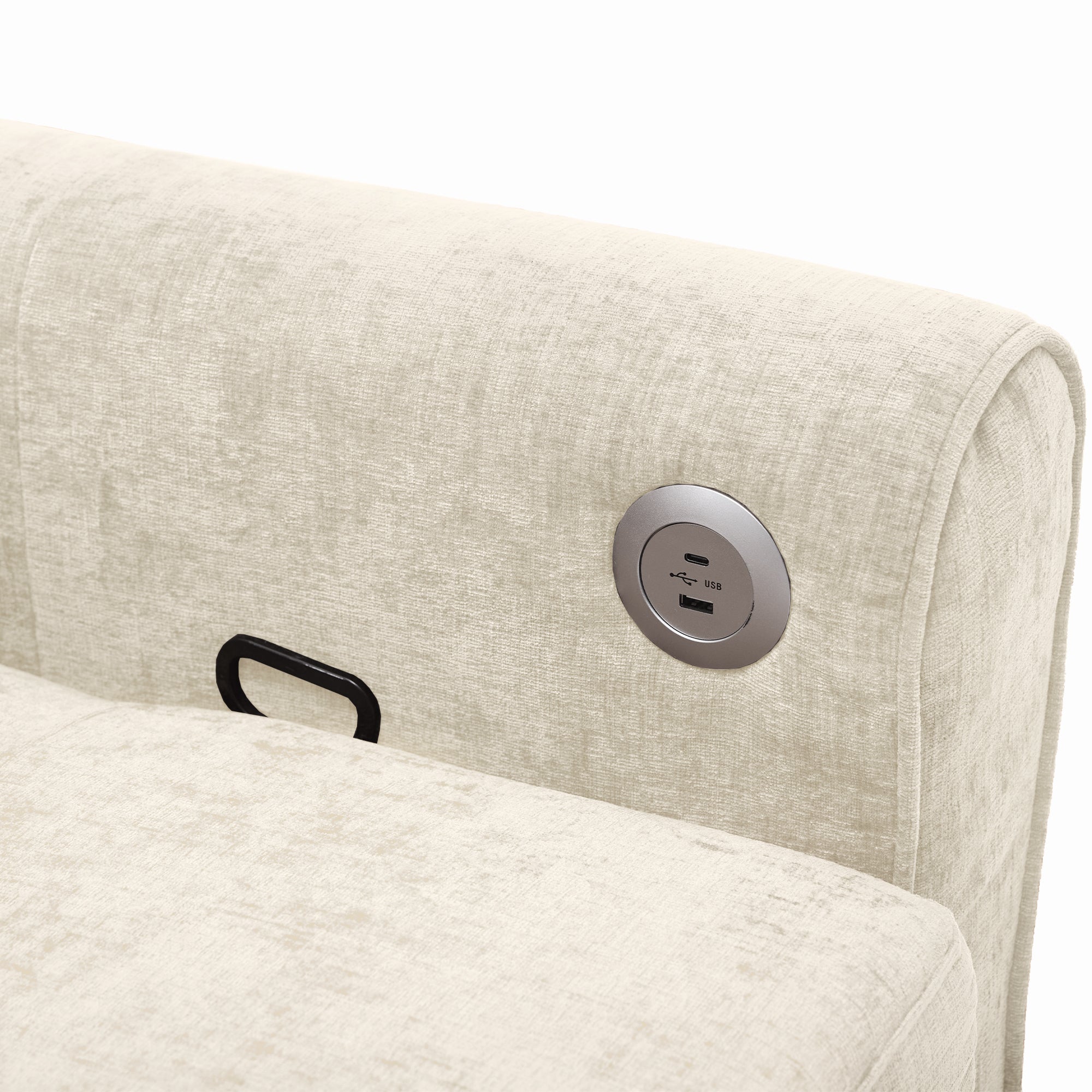 Beige 2 - in - 1 82' Three - seater Sofa with Pull - out Bed and Reversible Recliner (N719S002010A) - Direct Wicker