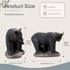Black Bear &amp; Cub Magnesium Oxide Garden Sculpture (GS-2643-BK-CY) - Direct Wicker