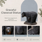 Black Bear &amp; Cub Magnesium Oxide Garden Sculpture (GS-2643-BK-CY) - Direct Wicker