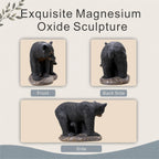 Black Bear &amp; Cub Magnesium Oxide Garden Sculpture (GS-2643-BK-CY) - Direct Wicker