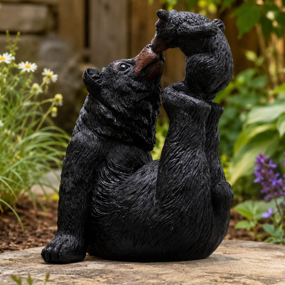 Black Bear & Cub Resin Animal Sculpture (GS-2644-BK-CY) - Direct Wicker