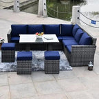 Blue Cushion Covers for Rimini Corner Sofa Set (PAS-1403-Cushion Covers) - Direct Wicker
