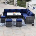 Blue Cushion Covers for Rimini Corner Sofa Set (PAS-1403-Cushion Covers) - Direct Wicker