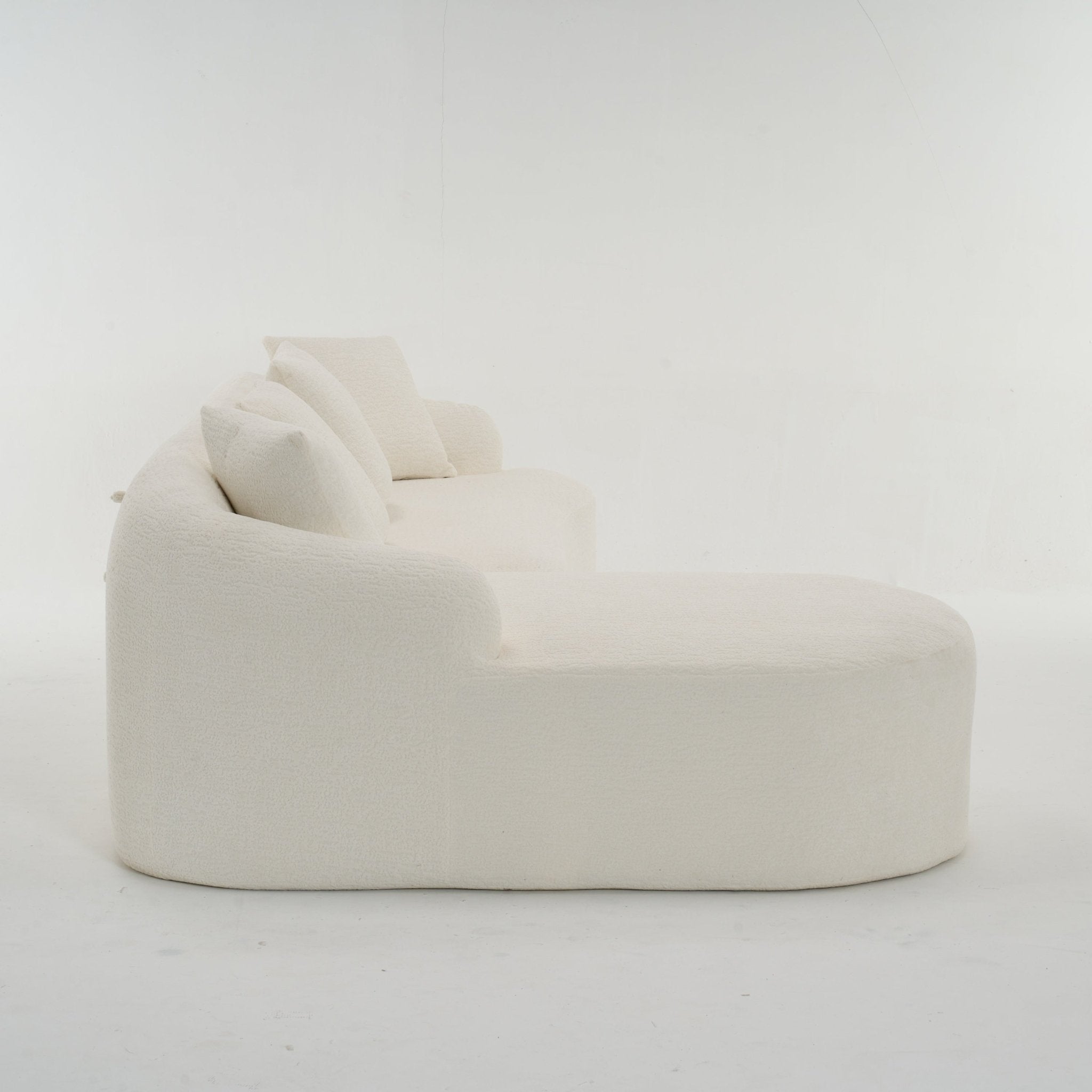 Boneless L - Shape Sectional Sofa with Curved Chaise,White Compression Sofa (W2231S00008) - Direct Wicker