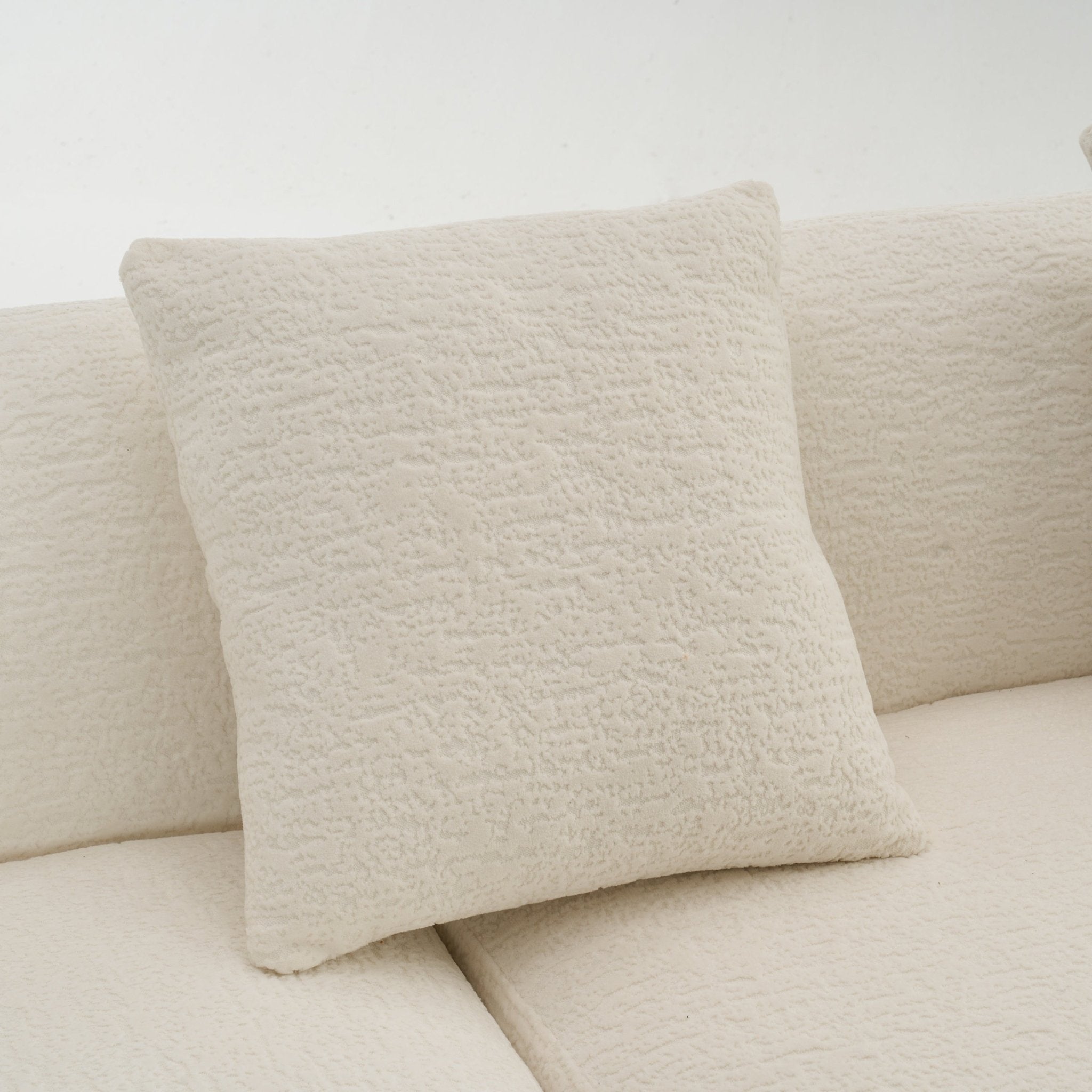 Boneless L - Shape Sectional Sofa with Curved Chaise,White Compression Sofa (W2231S00008) - Direct Wicker