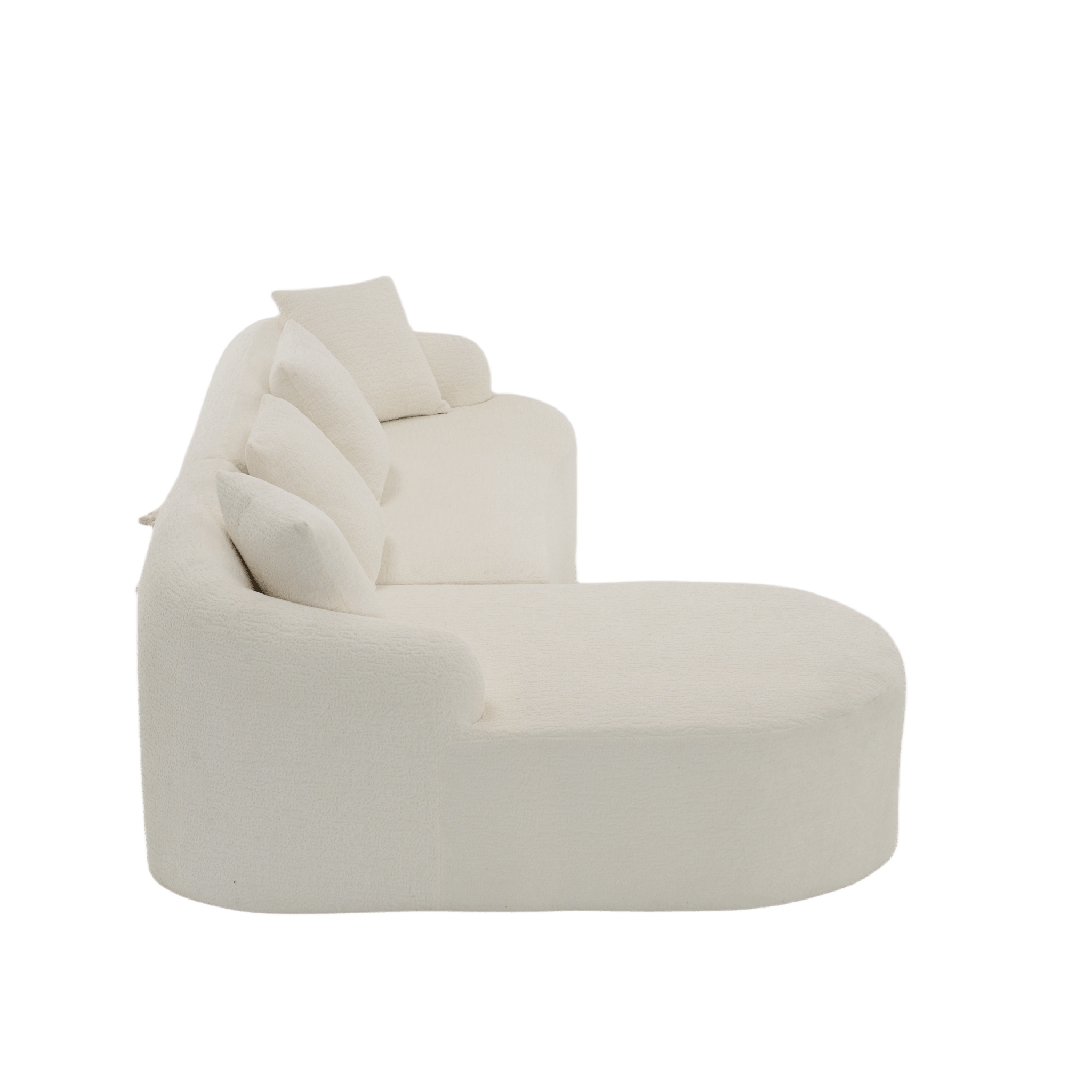 Boneless L - Shape Sectional Sofa with Curved Chaise,White Compression Sofa (W2231S00008) - Direct Wicker