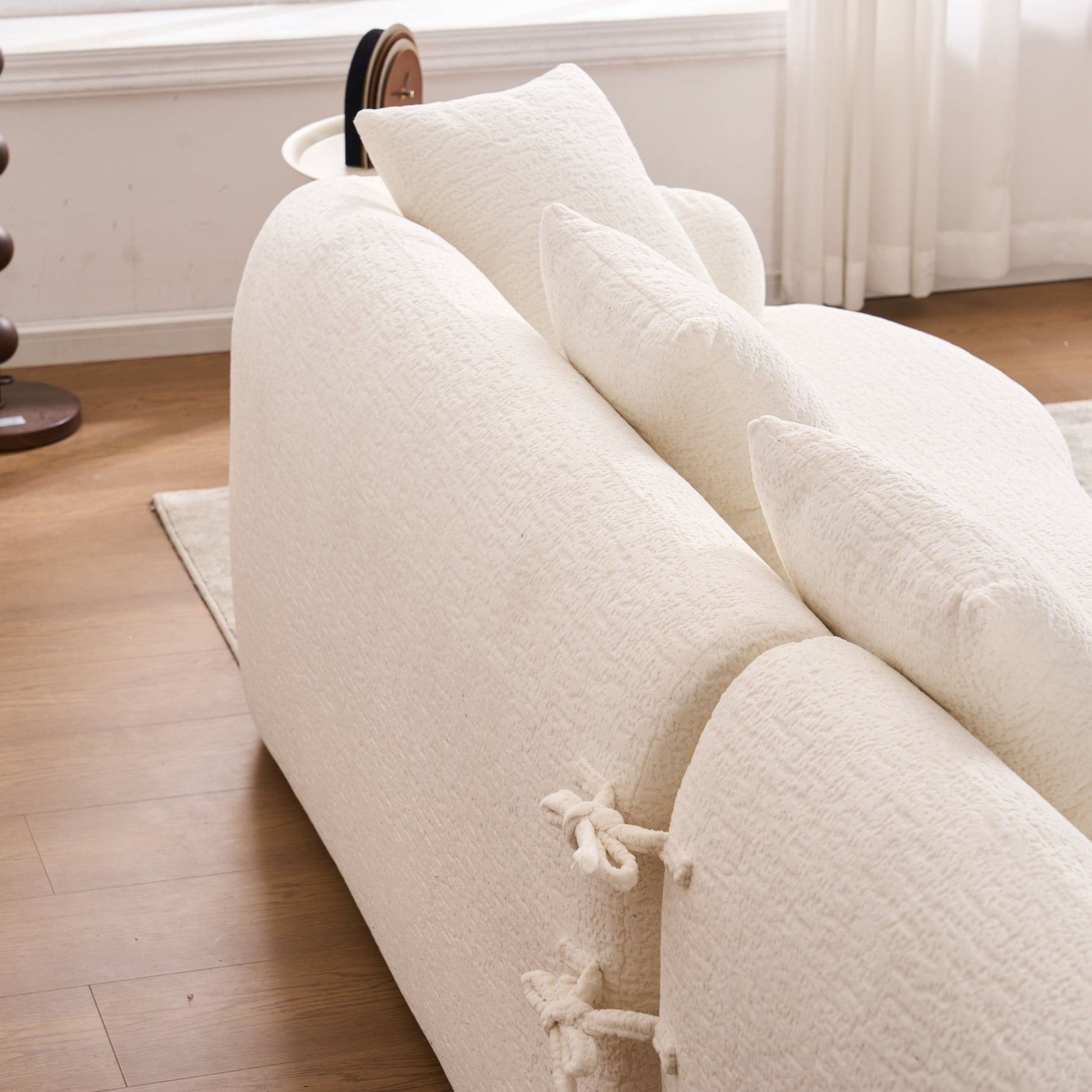 Boneless L - Shape Sectional Sofa with Curved Chaise,White Compression Sofa (W2231S00008) - Direct Wicker