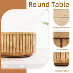 Brown Round Coffee Table – Terrafab Composite Material with Iron Frame（PAD - 24926TA） - Direct Wicker