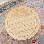 Brown Round Coffee Table – Terrafab Composite Material with Iron Frame（PAD - 24926TA） - Direct Wicker