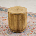 Brown Side Table with Ice Bucket – Terrafab Composite Material（PAT - 24917IB） - Direct Wicker