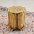 Brown Side Table with Ice Bucket – Terrafab Composite Material（PAT - 24917IB） - Direct Wicker