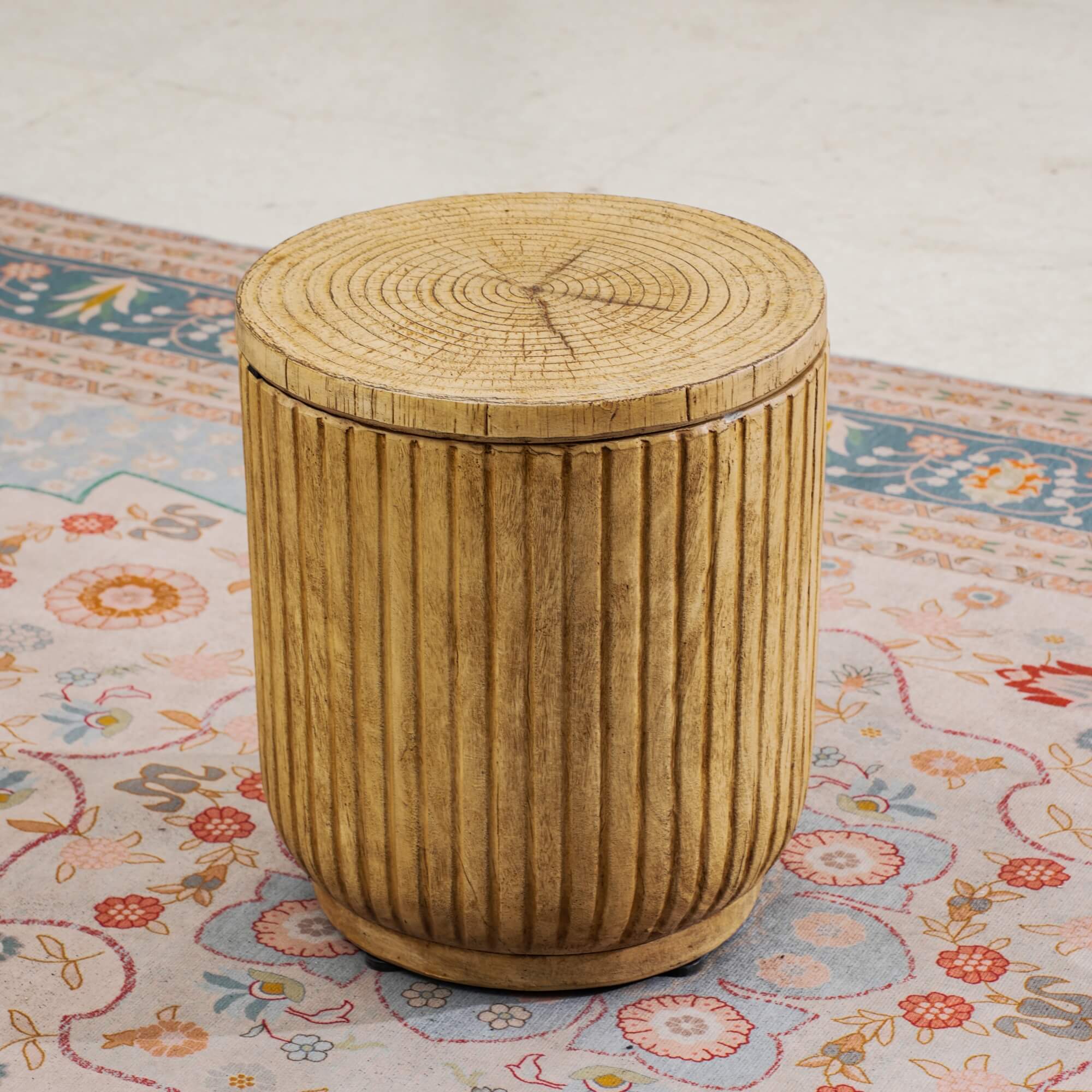 Brown Side Table with Ice Bucket – Terrafab Composite Material（PAT - 24917IB） - Direct Wicker