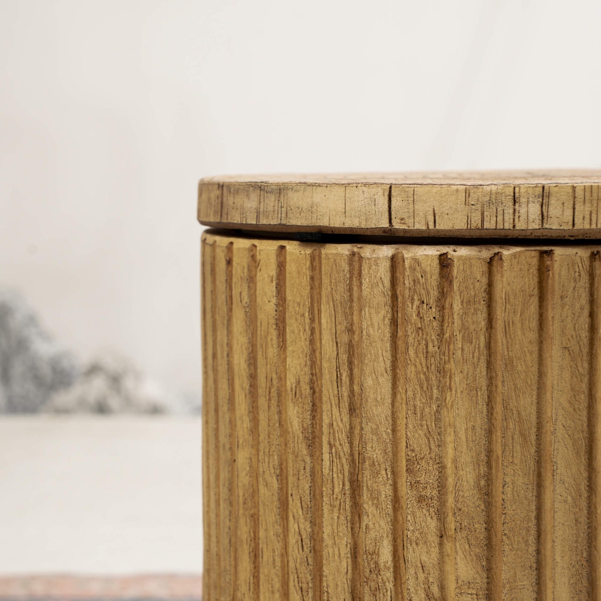 Brown Side Table with Ice Bucket – Terrafab Composite Material（PAT - 24917IB） - Direct Wicker