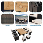 Carmel 6 - Seater Outdoor Dining Set - Rectangular Dining Table (PAD - 3234TA) - Direct Wicker