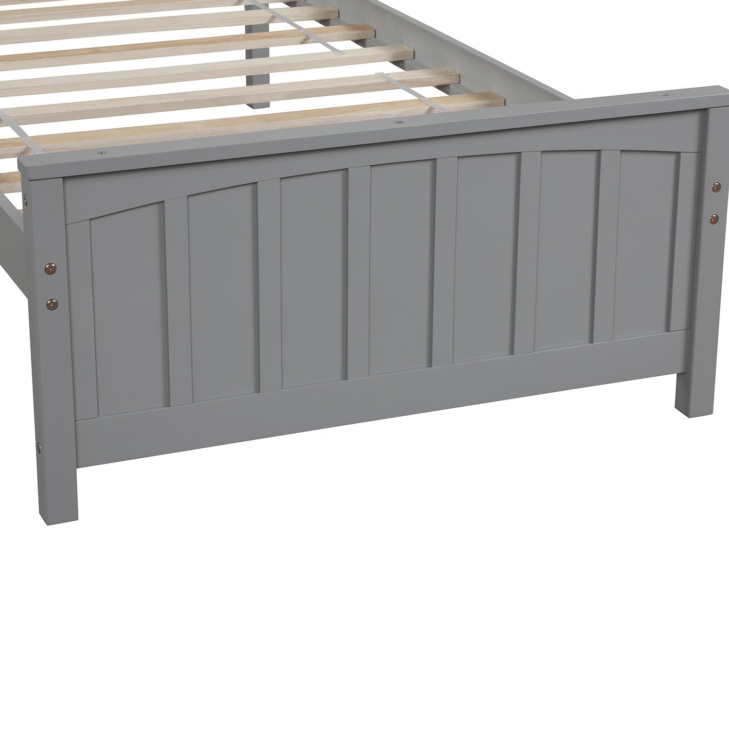 Classic Gray Wood Platform Bed Twin Size with Headboard and Footboard (WF195377AAE) - Direct Wicker