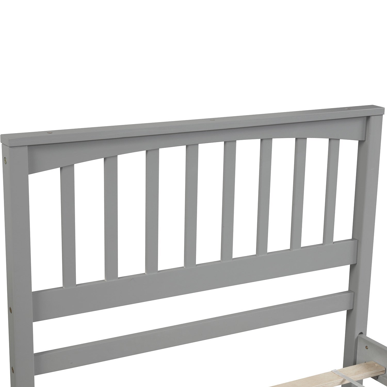 Classic Gray Wood Platform Bed Twin Size with Headboard and Footboard (WF195377AAE) - Direct Wicker