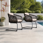 Classic Premium Dense Woven Rope Design Iron Spring Chair Set of 2 (PAC-2651-BR-KD) - Direct Wicker