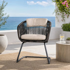 Classic Premium Dense Woven Rope Design Iron Spring Chair Set of 2 (PAC-2651-BR-KD) - Direct Wicker