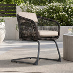 Classic Premium Dense Woven Rope Design Iron Spring Chair Set of 2 (PAC-2651-BR-KD) - Direct Wicker